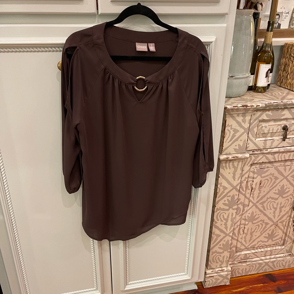 Ladies Blouse, Chicos, Brown